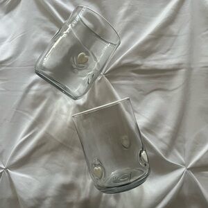 Anthropologie White Heart Icon Juice Glass